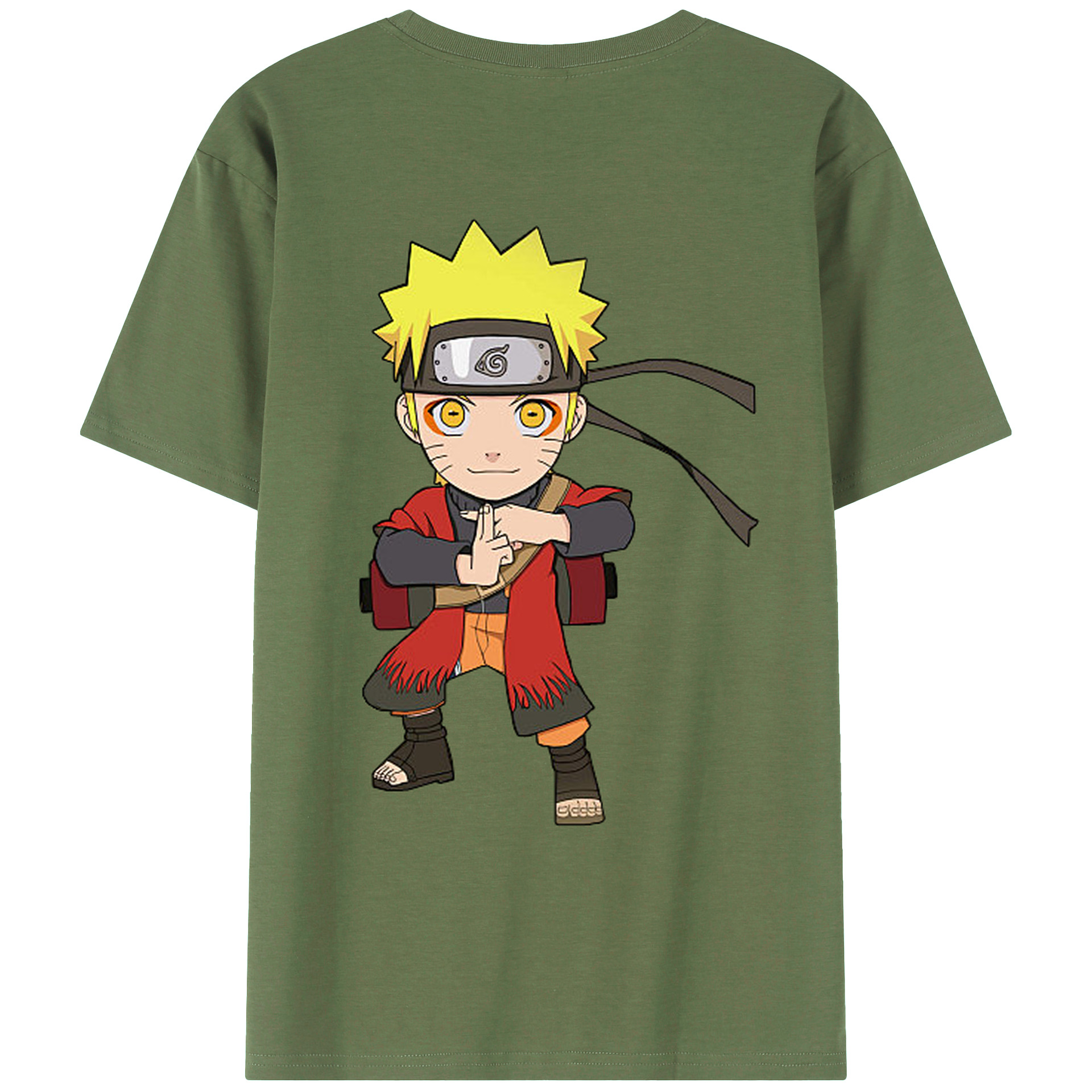 （画像用） NARUTO -ナルト- うずまき ナルト Uzumaki Naruto 綿100％ メンズ半袖Tシャツ（バックプリント） 通気性